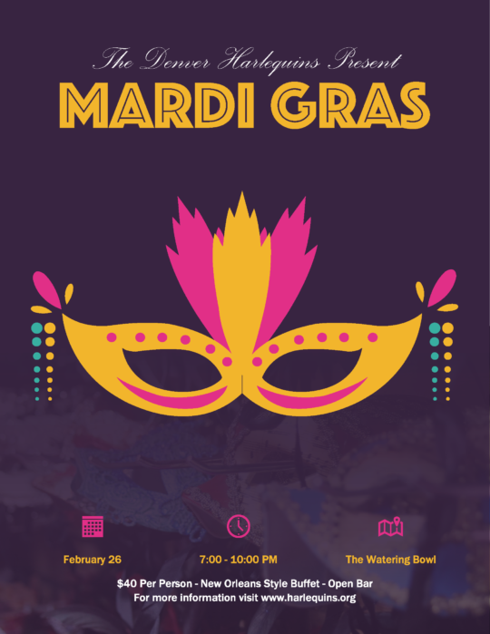 Harlequins Mardi Gras Masquerade @ Watering Bowl
